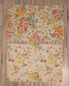 Vintage Blumen Kissenbezüge Menge 2 Field Rest Montgomery Ward 30" x 20" - Bild 1 von 11