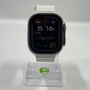 Unlocked Apple Watch Ultra 49MM Natural Titanium White Ocean Band GA02998-US - Photo 1 sur 9