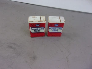 2 vtg Kroger Pumpkin Pie Spice Tins - Picture 1 of 5