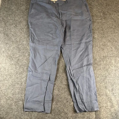 Pantalones Lauren Ralph Lauren para hombre 44x32 (se adapta a 42x31) azul 100 % lino frente plano Foto 1 de 4