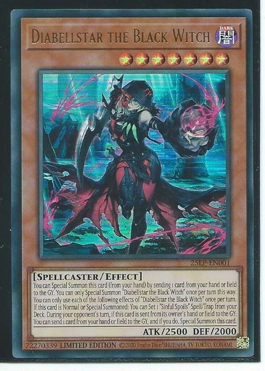 YU GI OH DIABELLSTAR THE BLACK WITCH  25LP-EN001  ULTRA RARE LIMITED EDITION - Bild 1 von 1