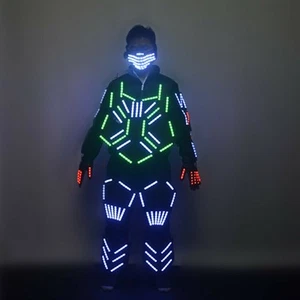 LED Robot Costume Robots Suit DJ bar Party Show Glow - Picture 1 of 5