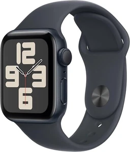 Apple Watch SE 2. generacji 40mm GPS Midnight z opaską sportową o północy S/M MXE73LL/A - Zdjęcie 1 z 10