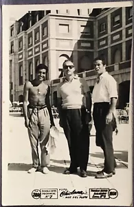 Mar Del Plata Argentina Shirtless Man & Friends Rambla Hotel Gay Interest Photo - Picture 1 of 2