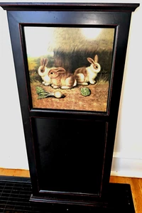 Decorative 33”x15” Chalkboard Kitchen Rabbits Art Collage - Picture 1 of 10