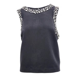 M&S Autograph Embellished Crew Neck Sleeveless Blouse - Picture 1 of 4
