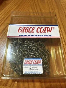 100 Eagle Claw 208SS Hooks Siwash Salmon Open Eye Stainless Steel 4/0 - Picture 1 of 1