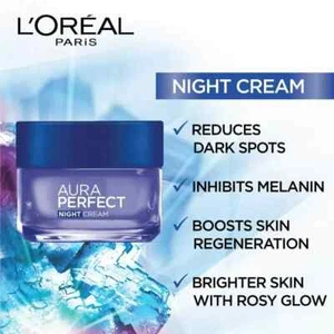Crema de Noche L'Oréal Paris Aura Perfect | Hidratante | Iluminadora | 50 ml | FS - Imagen 1 de 4
