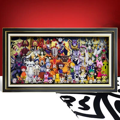 Digimon Adventure Cartoon Character Family Art Painting 3D Paper Carving Decor - Image 1 of 4