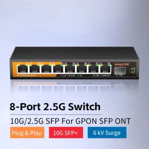 8-Port 2.5Gbps Ethernet Network with 1-10Gb SFP+ Unmanaged Plug and Play - Picture 1 of 21