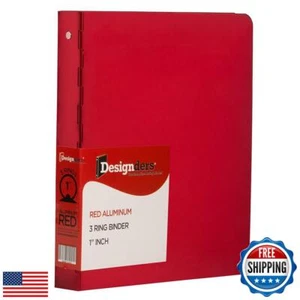 JAM PAPER Aluminium 1 inch Binders - Red Aluminum 3 Ring Binder - Sold Indivi - Picture 1 of 5