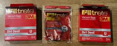 5 Bags & 2 Belts 3M Filtrete DIRT DEVIL Style U Vaccum Cleaner NWOT NOS - Image 1 of 4