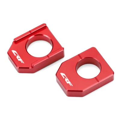 Ajustador de cadena de bloques de eje trasero CNC rojo para HONDA CRF250R CRF250X CRF450R 450L Foto 1 de 4