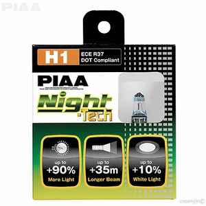 PIAA Night Tech H1 Halogen Light Bulbs 3600K Replacement Pack of Two 10701 New - Picture 1 of 4