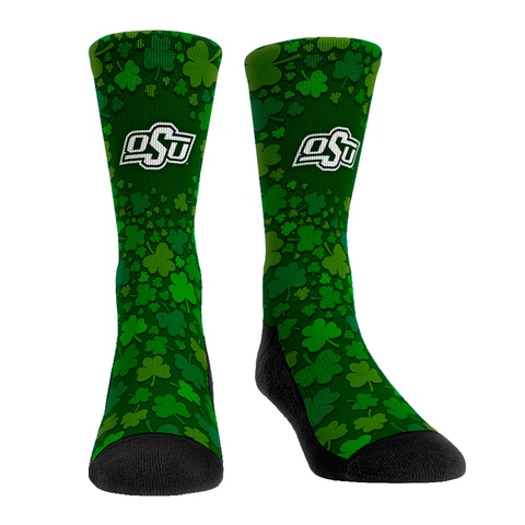 Rock Em Socks Oklahoma State Cowboys St. Patrick's Day Shamrock Crew Socks Cover