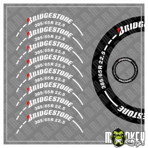 Tamiya Reifenbeschriftung 1:14 BRIDGESTONE RC LKW freistehend Aufkleber 385 - Picture 1 of 2