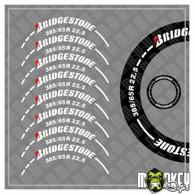 Tamiya Reifenbeschriftung 1:14 BRIDGESTONE RC LKW freistehend Aufkleber 385 - Bild 1 von 2