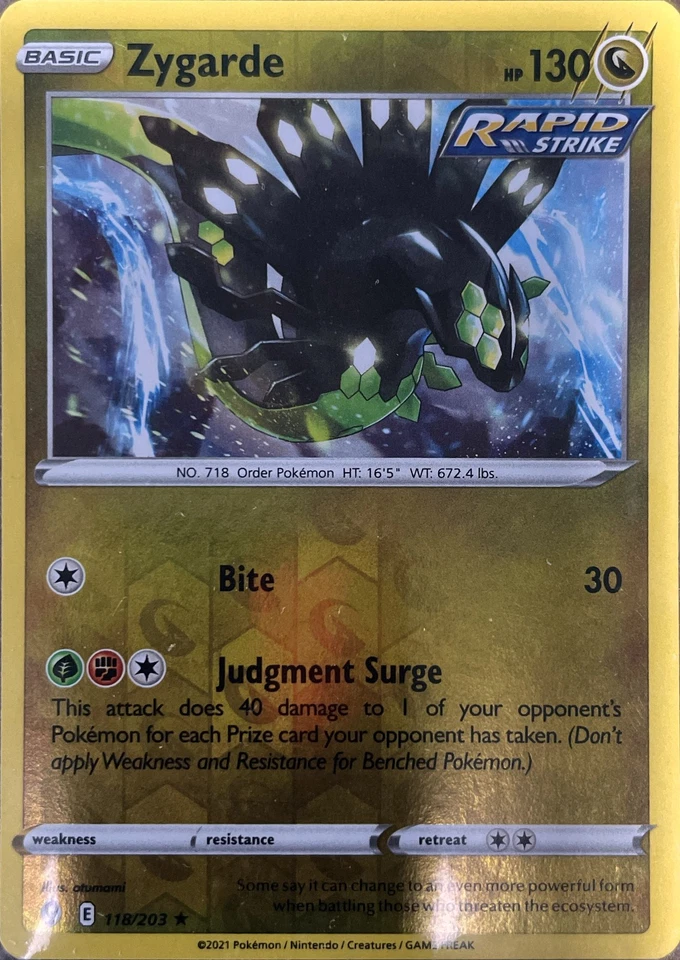Zygarde Holo Rare SWSH07: Evolving Skies 118/203 NM - Image 1 of 1