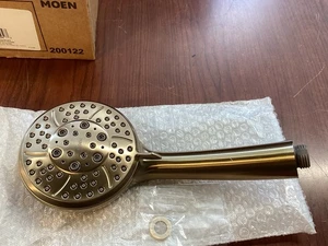 NUEVA DUCHA DE MANO MOEN 164928 4 funciones rendimiento ecológico bronce dorado B314 - Imagen 1 de 3