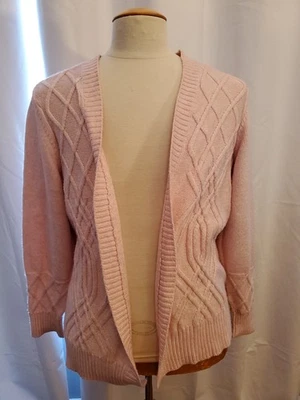 Cardigã suéter feminino Lane Bryant rosa claro frente aberta tamanho 18/20 - Imagem 1 de 4