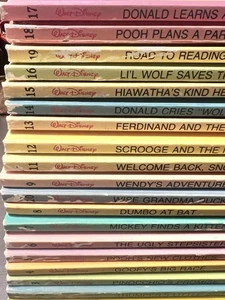Vintage Walt Disney Fun To Read Library Complete Set 1-19 Beginning Reader Books - Imagen 1 de 12