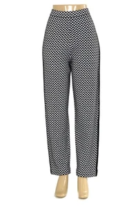 Pantalones ajustados St John Knits Hounds mezcla de lana dental negro/crudo talla grande $1050 - Imagen 1 de 4