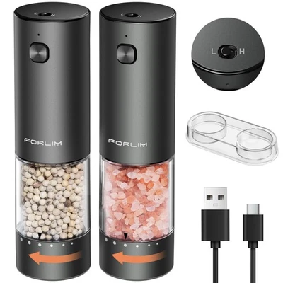 Salt & Pepper Grinder 2-Speed Rechargeable Aluminum Mill Adjustable Coarseness - Image 1 of 4