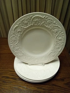 Vintage Wedgwood Patrizier Blumen 4er Set geprägte Speiseteller England - Bild 1 von 3