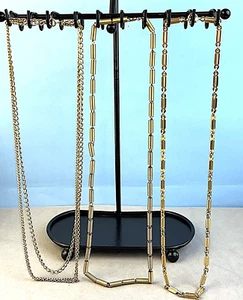 Three Vintage Golden Chain Necklaces, each 24 inches - Picture 1 of 8