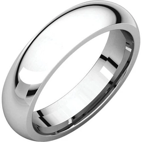 5.5mm 14K Solid White Gold Classic Dome Half Round Comfort Fit Wedding Band Ring - Image 1 of 1