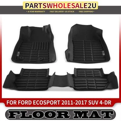 Alfombrillas negras delanteras y traseras 3 piezas para Ford EcoSport 2011 2012 2013-2017 Foto 1 de 4