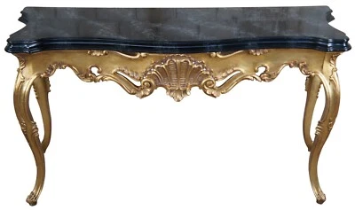 Mesa console mármore falso estilo rococó barroco serpentina italiana do século XX - Imagem 1 de 4