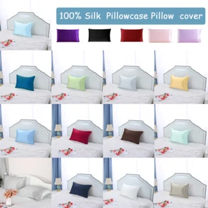 100% Silk Fabric Pillow Case Cover Pillowcase King/Queen/Standrad/Travel Size 1x - Picture 1 of 22