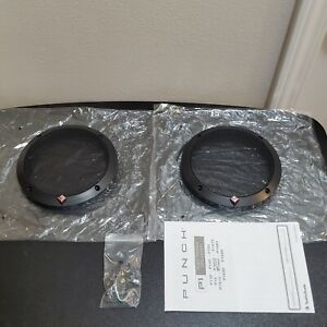New Rockford Fosgate P1650 6.5” Pair Black Metal Mesh Speaker Grills / Covers