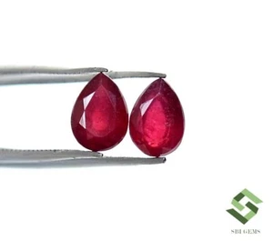 6.75x5 mm Natural Ruby Pear Cut Pair 2.19 CTS Calibrated Loose Gemstones GF - Picture 1 of 8