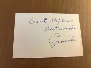 Groucho Marx Rare Autographed Page From '64 Marx Brothers - Picture 1 of 5
