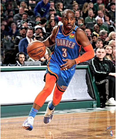 Chris Paul Oklahoma City Thunder Unsigned Dribbling Photograph Cover