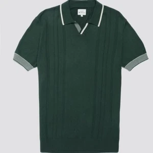 Ben Sherman Open Neck Knitted Polo Green. SALE - Picture 1 of 4