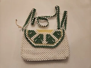 BOUFFANTS and BROKEN HEARTS Kendra Dandy Beaded Crossbody Bag Lime - Picture 1 of 7