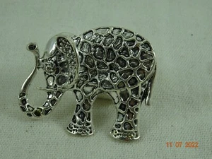 Up Trunk Lucky Elephant Silver Stainless Steel Cuff Ring size 7.5 - Picture 1 of 8