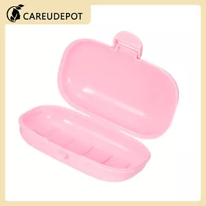 1Pcs Portable Travel Soap Dish Box Soap Holder for Camping Gym with Cover Pink - Picture 1 of 8