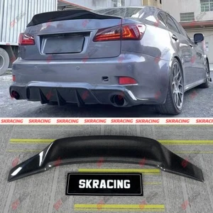 Carbon Fiber/Glossy Black Fit For LEXUS IS250 IS350 ISF 06-12 Rear Spoiler Wing - Picture 1 of 44