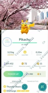 Pokémon Go ✨ Shiny Pikachu Flower Hat Background Spring Blossom ✨ P T C 20k Dust - Picture 1 of 5