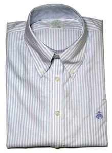 Camisa Brooks Brothers Milano Fit Azul Blanco Rayas Para Hombre Precio de venta sugerido por el fabricante $108 - Imagen 1 de 1