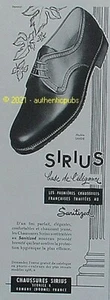 PUBLICITE SIRIUS CHAUSSURE MODELE SAVOIE TRAITE AU SANITIZED DE 1958 AD PUB - Picture 1 of 1