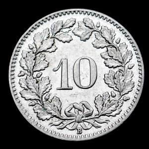 1937B Switzerland 10 Rappen Coin, km27b, Mintage 1,000,000 - Rare Coin 🇨🇭 - Picture 1 of 2
