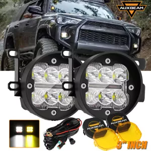 AUXBEAM 3" PULGADAS LED luz antiniebla ámbar blanco vainas para Toyota Tacoma 4Runner Tundra - Imagen 1 de 12