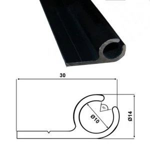 (8€/m) Kederschiene 1,50m Alu SCHWARZ eloxiert C35 14x30mm Zeltkeder 45° - Bild 1 von 1