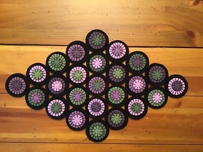 ALFOMBRA DE CENTAVO DE FIELTRO DE LANA PRIM HERMOSA PARA PRIMAVERA, PASCUA. Foto 1 de 4