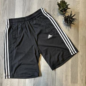 Adidas Essentials Climalite Shorts Herren M schwarz 3-Streifen Logo Kordelzug Gym - Bild 1 von 4